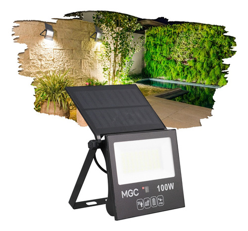 Refletor Solar Led Holofote Luz 100w Com Sensor De Presença