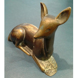Escultura Ciervo Bambi Bronce Macizo  10 Cm X 7.5 Cm