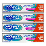 4 Un - Fixador Dentadura Ultra Corega Creme Sem Sabor 68g