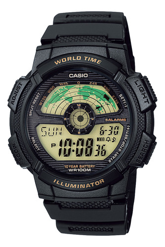 Reloj Casio Ae-1100w-1b Crono Alarma Sumergible Local