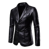 Chaqueta De Cuero Para Hombre Blazer Primavera Otoño