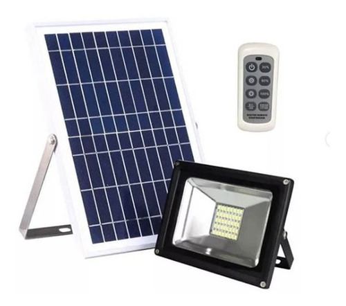 Reflector Proyector Solar 20w Equivale 200w Con Panel Solar Y Fotocelula