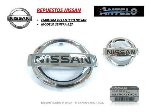 Emblema Insignia Delantero Nissan Sentra B17 Foto 2