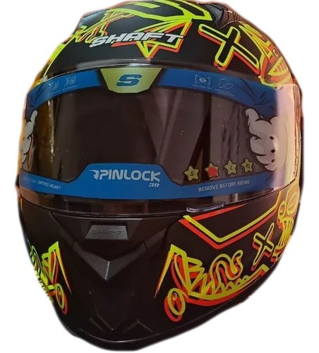 Casco Shaft Sh581 Evo Abstract Azul Motos.shop