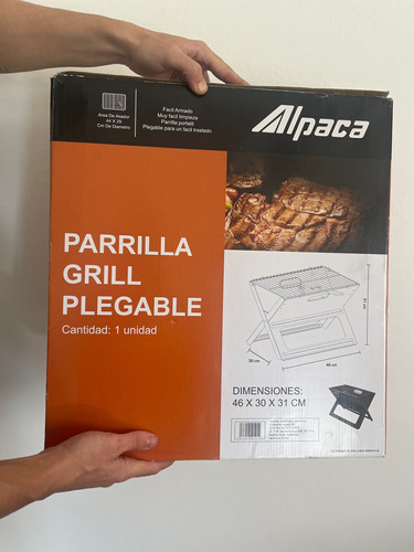 Parrilla Plegable Marca Alpaca + Kit Asador (nueva Sin Uso)