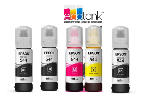 Kit 05 Tinta Original Epson T544 L3110 L3150 L3250 L3210 