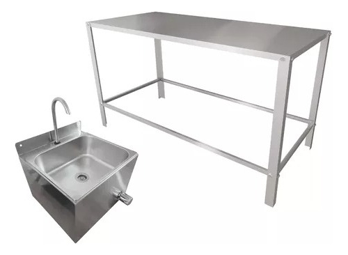 Lavátiro Assepsia P/ Clinica + Mesa 120 Inox 