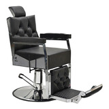 Cadeira Kfer De Barbeiro Reclinável Modelo Kingman Preto