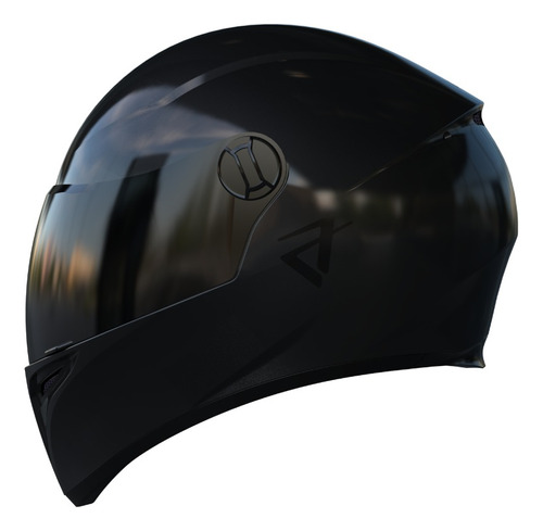 Casco Integral Moto Vertigo V50 Monochrome Dark Brillo