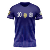 Camiseta Argentina Campeón Del Mundo Tres Estrellas Violeta