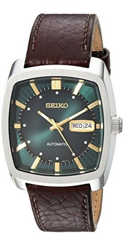 Reloj Casual De Cuero Automatico De La Serie Recraft De Seik