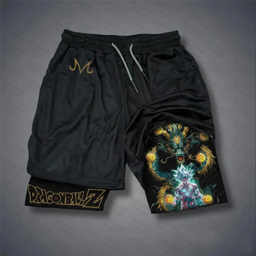 Shorts De Hombre Dragon Ball Z Verano Doble Capa Y2k