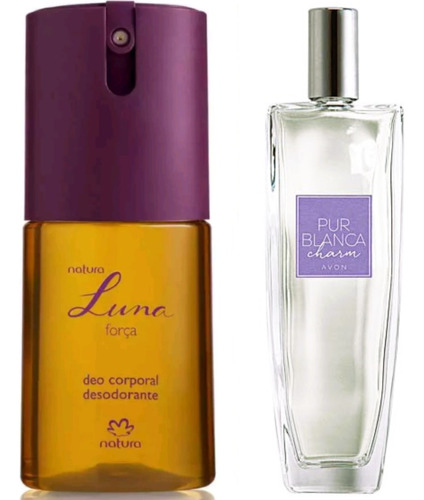 Natura Luna Deo Corporal 100ml + Avon Pur Blanca Colônia 75ml Para Mulher Kit 2 Perfumes