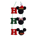 Decoração Porta Natal Hohoho Mickey E Minnie Em Feltro