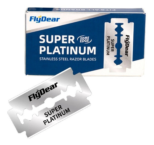 Caja Filo Doble Flydear Platinum Barbería/navaja X10unidades