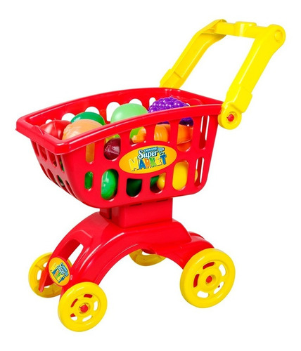 Carrinho De Compras Infantil Menina Frutas E Legumes Braskit