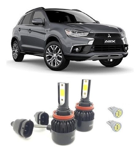 Kit Lampadas Super Led Farol Baixo Mitsubishi Asx + Brinde