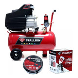 Compresor Stallion 25 Litros 2.5 Hp + Kit Pistola Y Manguera