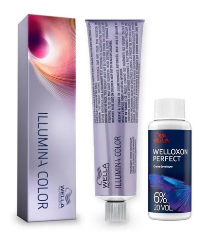  Kit Tinte 60 G + Oxidante 20 Vol 60 Ml Ilumina Color Wella Tono 5/43