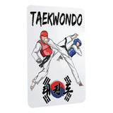 Quadro Metal Taekwondo Lutadores Arte Coreia