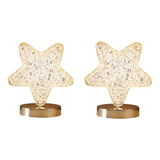 X2 Lámparas De Mesa Decorativa Usb Recargable Estrella