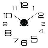 Reloj De Pared 3d Numeracion Negro U Plateado