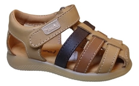 Sandalia Franciscana Marcel Cuero Beige Marrón Talonera