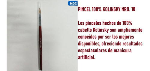 Pincel Para Uñas Acrilicas Y Gel Kolinsky Puro#10