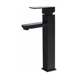 Llave Monomando Vanitorio Alto Acero Negro Mate 30cm/dechaus