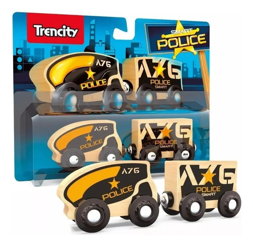 Trencity Trenes De Madera Maciza Vehiculos Dobles Original