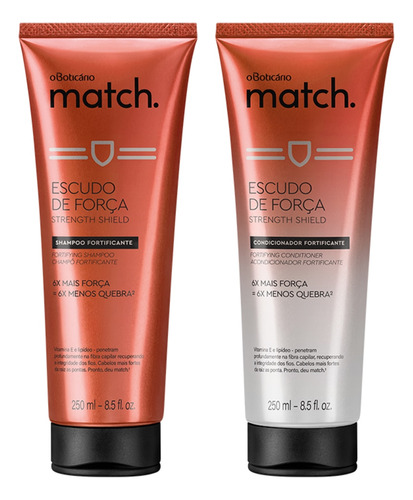 Combo Match Força: Shampoo, 250 Ml + Condicionador, 250 Ml