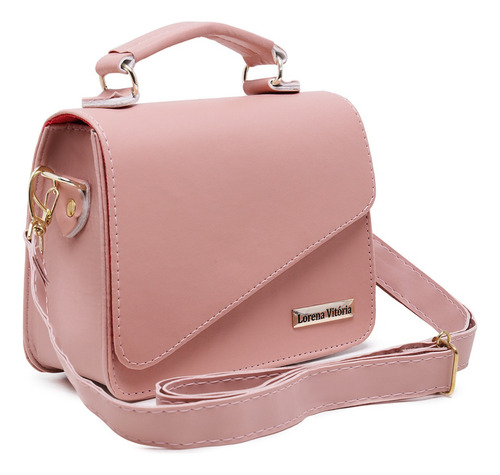 Bolsa Pequena Feminina Mao E Transversal Mini Bag Rosa-claro