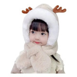 Gorro Para Bebe Niños Bufanda Integrada Polar Afelpado Reno