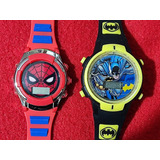 Lote 2 Relojes, Batman Y Spiderman, Luz, Rep/piezas.