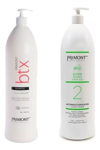 Combo Shampoo Btx + Acondicionador Super Acido X1800 Primont