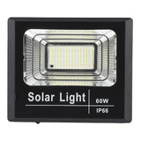 Foco Led 60w Ip166 + Control Remoto + Panel Solar