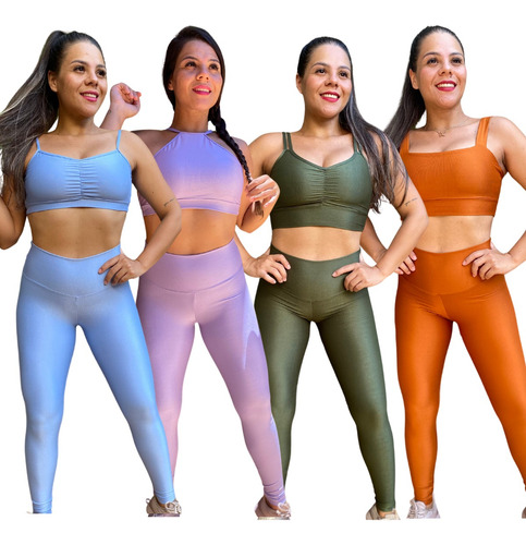 Kit Para Atividades Física Feminino Legging +top Fitness 