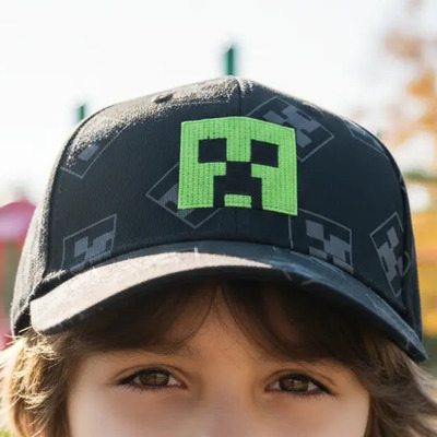 Gorras De Beisbol Minecraft Sombrero Para Niñas Niños Regalo Negro 52-54cm Geométrico