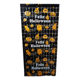 Cortina Decoração Halloween Abóbora Metalizada Painel Banner