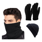 Tapabocas - Gorro Guantes Cuello Lavable Fleece Combo X 3 