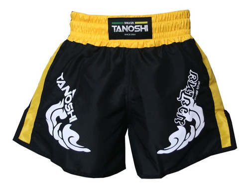 Shorts Muaythai Amarelo Trng Estampado Tanoshi