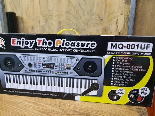Piano Electronico Mq001f 100tonos,ritmos,microfono, Mp3 Usb