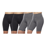 Kit 4 Bermuda Plus Size Ginástica Fitness Ciclista Envio Já