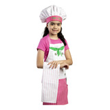 Uniforme Menina Infantil Chefe De Cozinha Conjunto 3 Peças