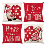 Funda De Almohada Decorativa De San Valentín Set De 4