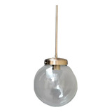 Colgante Globo Esfera Vidrio Ø18 Bronce Vjo Varilla De 70cm