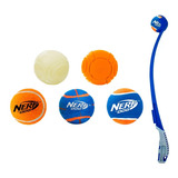 Lanzador Pelotas Perro Nerf Set Con 5 Pelotas Resistentes