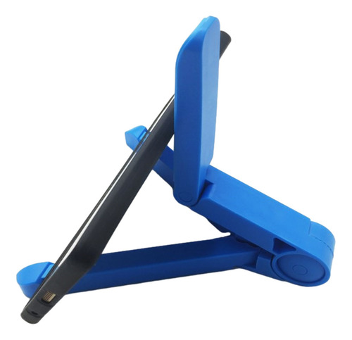 Soporte Portátil Plegable Triangular De Plástico Para Tabletas - Color Azul