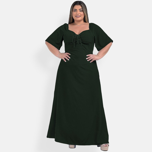 Vestido Longo Plus Size Ciganinha Moda Evangélica Soltinho