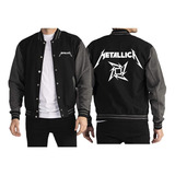 Chaqueta Beisbolera Metallica Logo Banda Rock